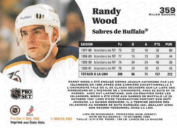 1991-92 Pro Set French #359 Randy Wood Back