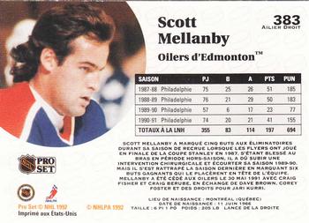 1991-92 Pro Set French #383 Scott Mellanby Back