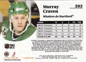 1991-92 Pro Set French #393 Murray Craven Back