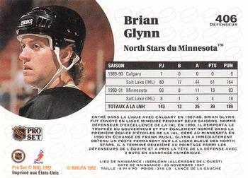 1991-92 Pro Set French #406 Brian Glynn Back