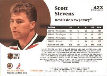 1991-92 Pro Set French #423 Scott Stevens Back
