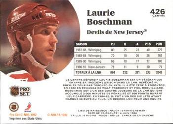 1991-92 Pro Set French #426 Laurie Boschman Back
