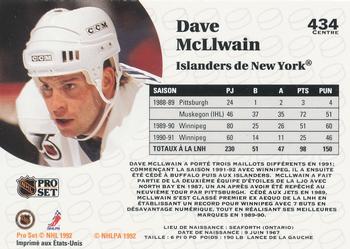 1991-92 Pro Set French #434 Dave McLlwain Back