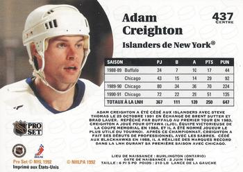 1991-92 Pro Set French #437 Adam Creighton Back