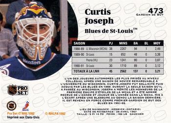 1991-92 Pro Set French #473 Curtis Joseph Back