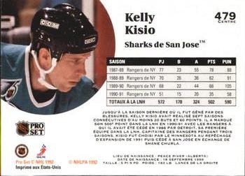 1991-92 Pro Set French #479 Kelly Kisio Back