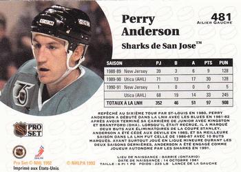 1991-92 Pro Set French #481 Perry Anderson Back