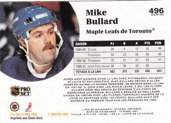 1991-92 Pro Set French #496 Mike Bullard Back