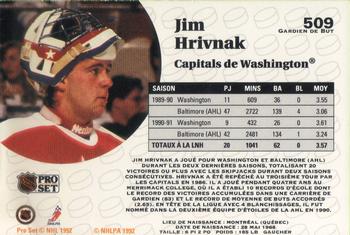 1991-92 Pro Set French #509 Jim Hrivnak Back