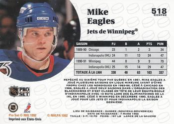 1991-92 Pro Set French #518 Mike Eagles Back