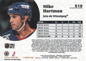 1991-92 Pro Set French #519 Mike Hartman Back