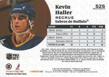 1991-92 Pro Set French #525 Kevin Haller Back