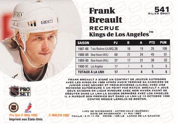 1991-92 Pro Set French #541 Francois Breault Back