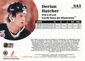 1991-92 Pro Set French #543 Derian Hatcher Back