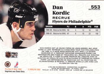 1991-92 Pro Set French #553 Dan Kordic Back