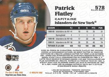 1991-92 Pro Set French #578 Patrick Flatley Back