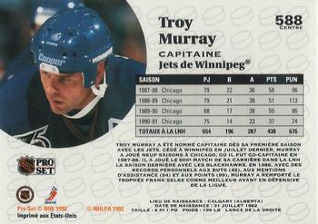 1991-92 Pro Set French #588 Troy Murray Back