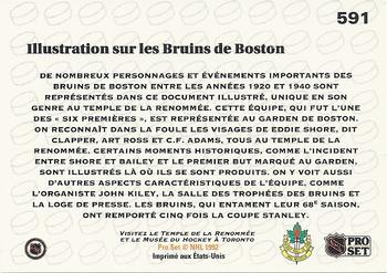 1991-92 Pro Set French #591 Illustration sur les Bruins de Boston (Boston Bruins Cartoon) Back