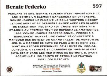 1991-92 Pro Set French #597 Bernie Federko Back