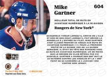 1991-92 Pro Set French #604 Mike Gartner Back