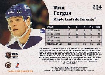 1991-92 Pro Set French #234 Tom Fergus Back