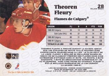 1991-92 Pro Set French #28 Theoren Fleury Back