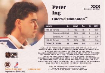 1991-92 Pro Set French #388 Peter Ing Back