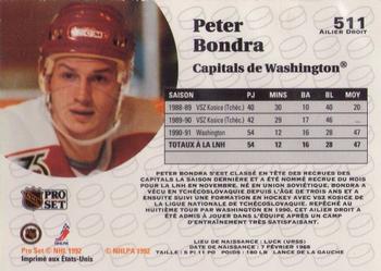 1991-92 Pro Set French #511 Peter Bondra Back