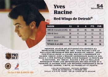 1991-92 Pro Set French #54 Yves Racine Back