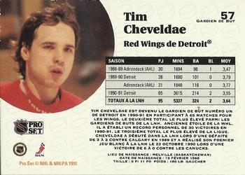 1991-92 Pro Set French #57 Tim Cheveldae Back