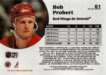 1991-92 Pro Set French #61 Bob Probert Back
