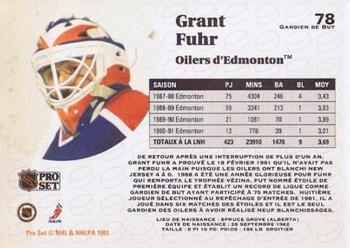 1991-92 Pro Set French #78 Grant Fuhr Back