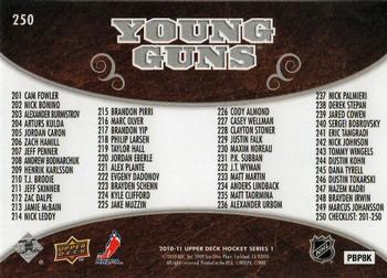 2010-11 Upper Deck #250 Young Guns Checklist (Taylor Hall / P.K. Subban / Nazem Kadri) Back