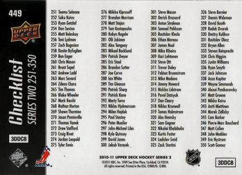 2010-11 Upper Deck #449 Checklist: 251-350 (Sidney Crosby / Evgeni Malkin / Marc-Andre Fleury) Back