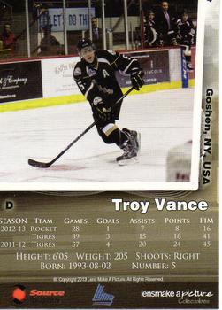 2013-14 Charlottetown Islanders (QMJHL) #4 Troy Vance Back