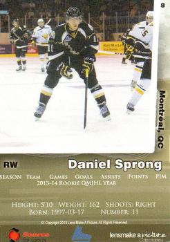 2013-14 Charlottetown Islanders (QMJHL) #8 Daniel Sprong Back