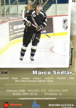 2013-14 Charlottetown Islanders (QMJHL) #10 Marco Sedlar Back