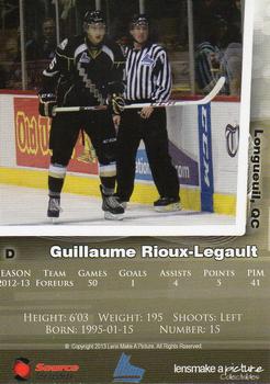 2013-14 Charlottetown Islanders (QMJHL) #11 Guillaume Rioux-Legault Back