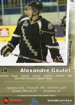 2013-14 Charlottetown Islanders (QMJHL) #14 Alexandre Goulet Back