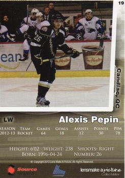 2013-14 Charlottetown Islanders (QMJHL) #19 Alexis Pepin Back