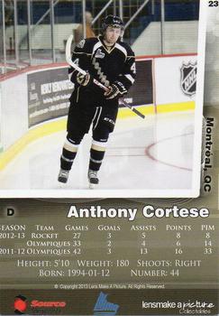 2013-14 Charlottetown Islanders (QMJHL) #23 Anthony Cortese Back