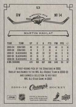 2009-10 Upper Deck Champ's - Green #53 Martin Havlat Back