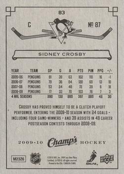 2009-10 Upper Deck Champ's - Green #83 Sidney Crosby Back