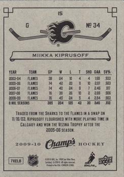 2009-10 Upper Deck Champ's - Yellow #15 Miikka Kiprusoff  Back