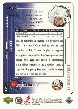 1998-99 Upper Deck MVP - Silver Script #128 Mike Watt Back