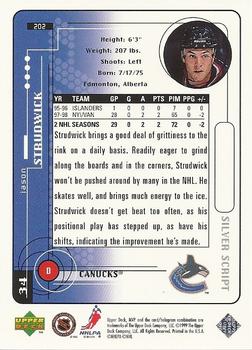 1998-99 Upper Deck MVP - Silver Script #202 Jason Strudwick Back
