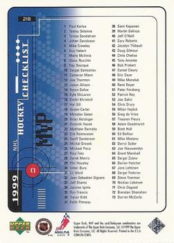1998-99 Upper Deck MVP - Silver Script #218 Wayne Gretzky Back