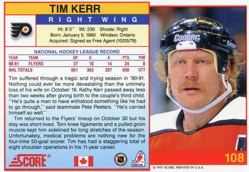 1991-92 Score Canadian English #108 Tim Kerr Back