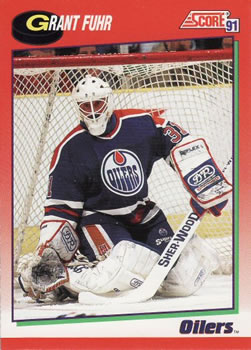 1991-92 Score Canadian English #114 Grant Fuhr Front