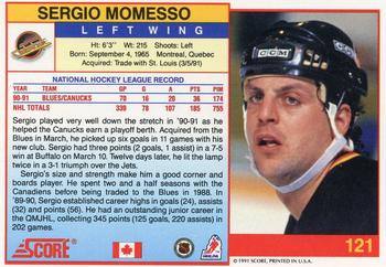 1991-92 Score Canadian English #121 Sergio Momesso Back